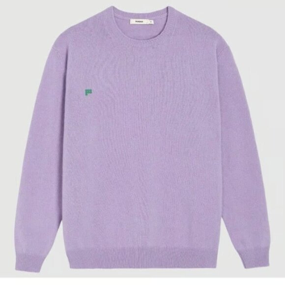 Pangaia Recycled Cashmere Crewneck Sweater Lilac Purple Logo L - Picture 4 of 12